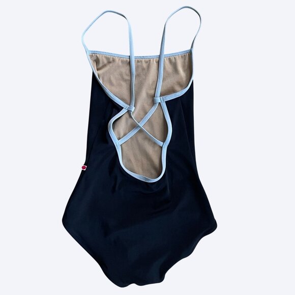Yumiko Daniela Black Custom Nylon Ballet Leotard High Cut Full Lining Size Small - Picture 1 of 3